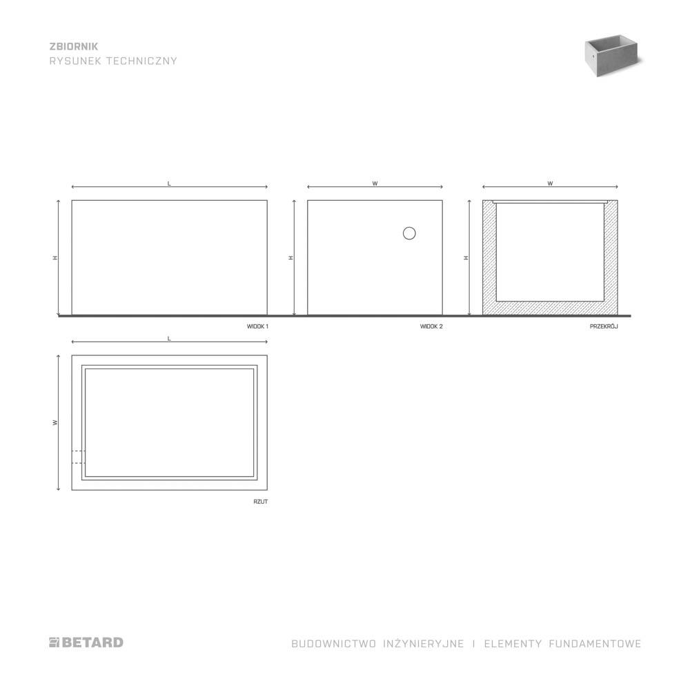 Zbiornik żelbetowy - rzut